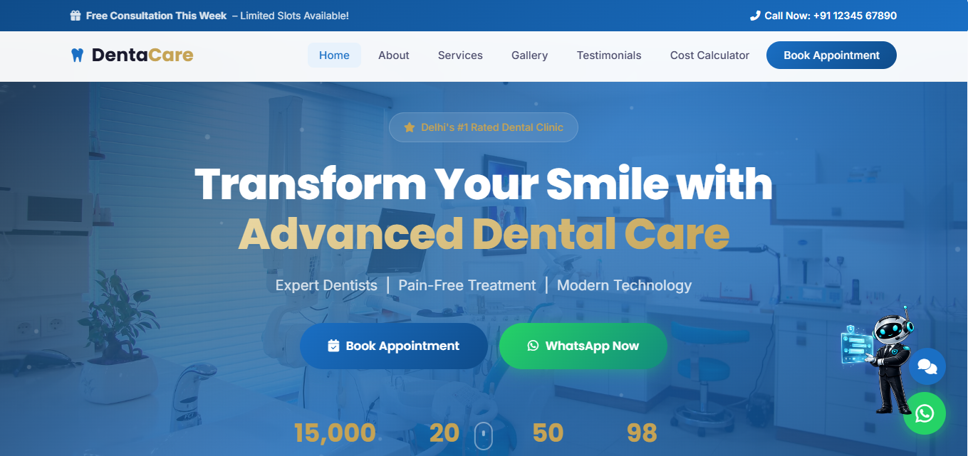 DentaCare Dental Clinic website