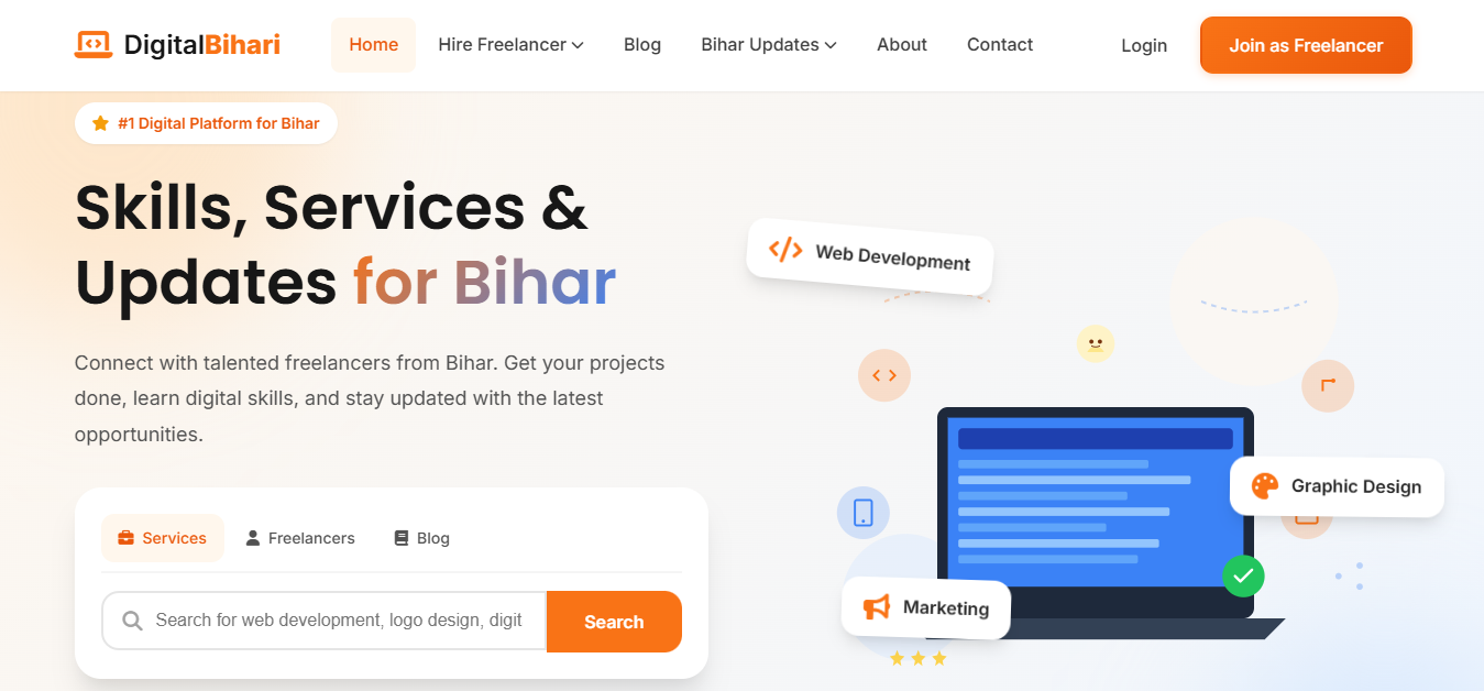 DigitalBihari digital services marketplace