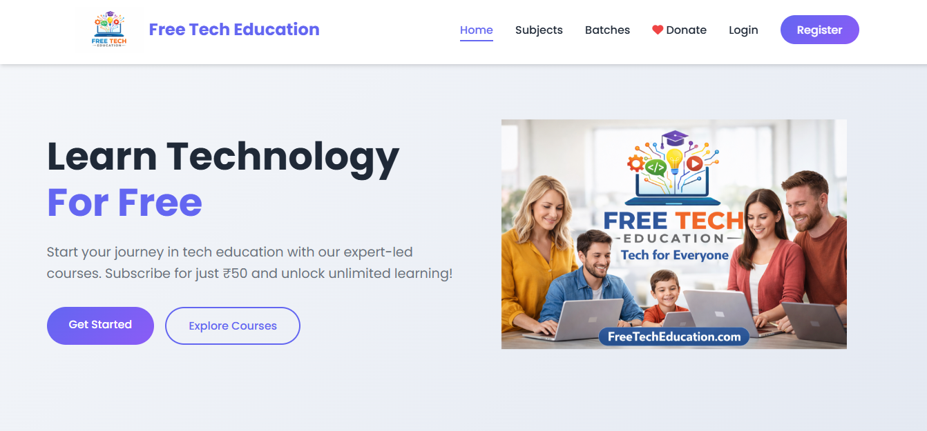 Free Tech Education learning platform
